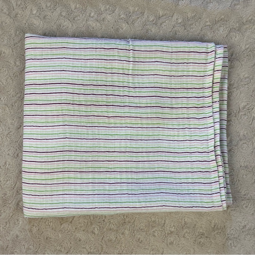 Modern Baby Purple Green White Stripes Baby Swaddle Blanket Muslin Pink Yellow